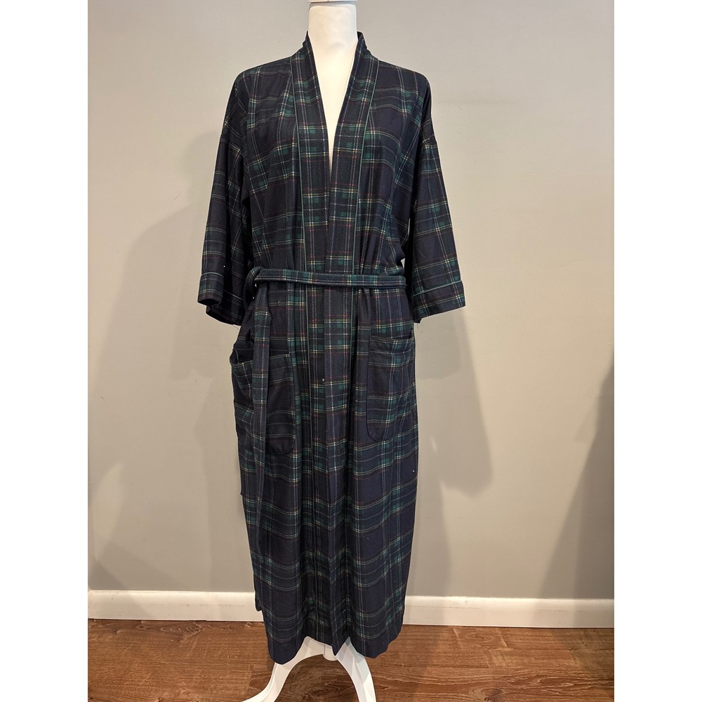 Vintage men's Bill Blass lightweight flannel bathrobe one size